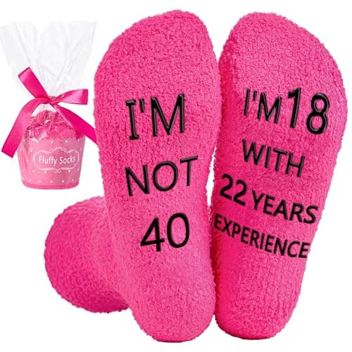 Moyel 40th Birthday Gifts for Women Funny Fluffy Socks Presents for Female 40th Birthday 40th Gifts for Women Unique in Their 40s for Her Ideas