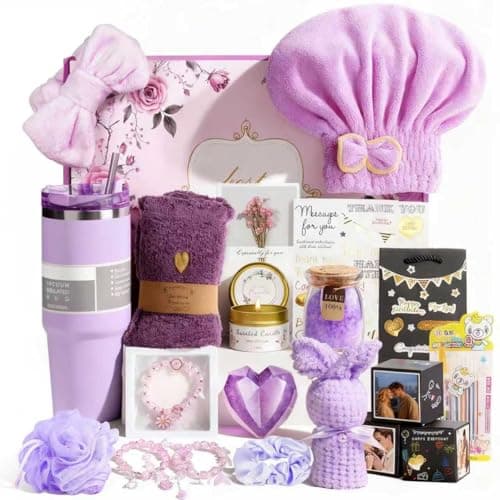 Unique Birthday Gift Basket for Women,Self Care Gifts for Women Get Well Soon Gifts,Sympathy Gift Care Package Thank You Friendship Gifts for Her,Relaxing Spa Gifts Set for Sister Mom Wife Coworker