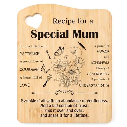 Tulolvae Gifts for Mum, Bamboo Chopping Board Birthday Presents for Mummy from Daughter Son, Gifts for Mother on Christmas Valentines Day Mothers Day Xmas, Home Kitchen Gift for Women