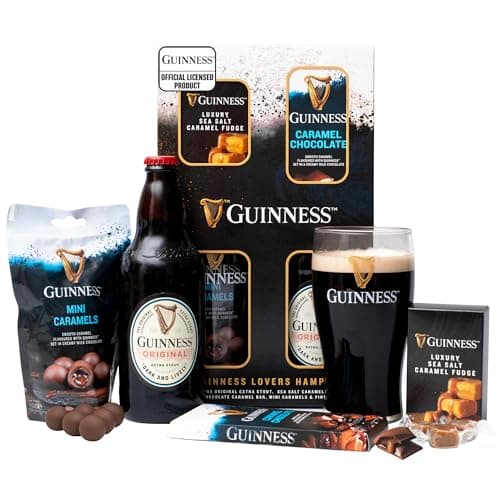 Guinness Gifts for Men, Beer Gift Set - Official Guinness 500ml and Pint Glass, Gourmet Chocolate & Fudge Hampers - Alcohol Gift Sets for Men, Dad Birthday Gifts for Him, Boyfriend, Christmas