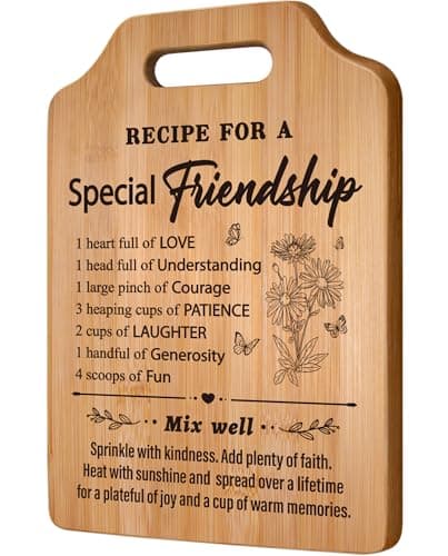 Gleevara Friendship Gifts for Women, Friend Gifts for Best Friend Women - Unique Bamboo Cutting Board, Best Friend Birthday Gifts for Her Him, Christmas Gifts for Best Friend