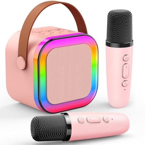 Dislocati Karaoke Machine 2 Microphones, Birthday Gifts for Girls Toys Age 3-15 Year Old Girls Gifts Kids Microphone Toys for 3-12 Year Old Girls Birthday Early Teenage Girls Gifts