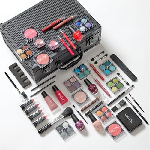 Technic Super Beauty Case – All-in-One Portable Makeup & Nail Kit with 48 Pieces for Beginners & Aspiring MUAs