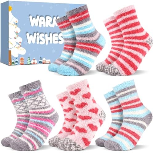 Stocking Fillers Women Fluffy Socks: Cosy Bed Socks for Women Ladies Sock 4-7, Xmas Gifts for Her Mum Sister Presents, Secret Santa Gifts Stocking Fillers for Teenage Girls Christmas Presents