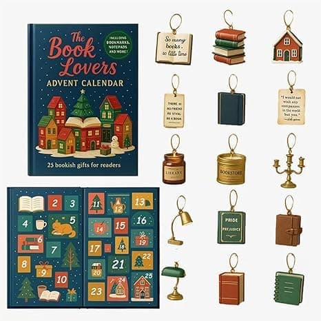The Book Lover's Advent Calendar, 25 Bookish Gifts for Readers, 2025 Christmas Ornament Countdown For Readers 25 Days