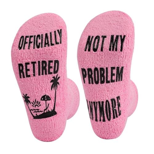 Retirement Gifts for Women Novelty Socks Funny Retirement Socks for Women Sock Happy Gifts Ideas for Ladies Friend (Pink)