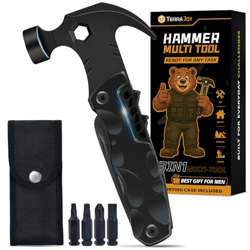 Gifts for Men - Birthday Gifts for Men Him Dad Husband - 13-in-1 Multitool Camping Accessories for Outdoor, Gardening, Repair, DIY — Stocking Fillers