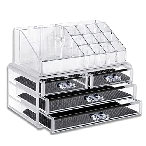 Home and Garden Products Cosmetic Organiser Drawers Clear Acrylic Jewellery Box Makeup Storage Case