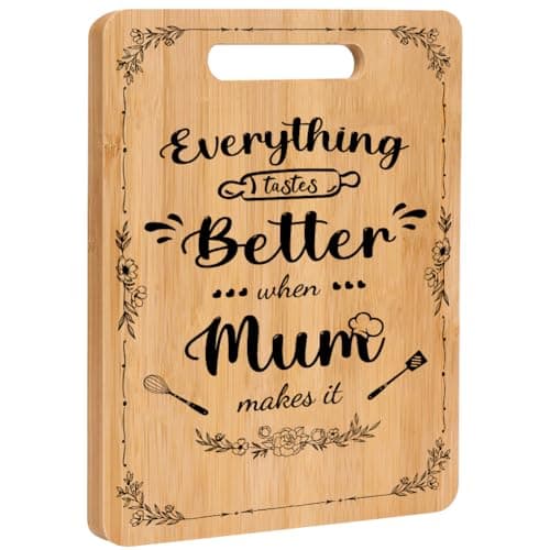 Gifts for Mum, Mum Birthday Gifts from Daughter Son, Bamboo Cutting Board, Special Mother Presents for Christmas, Mother’s Day, Birthday, Thanksgiving (Mom)