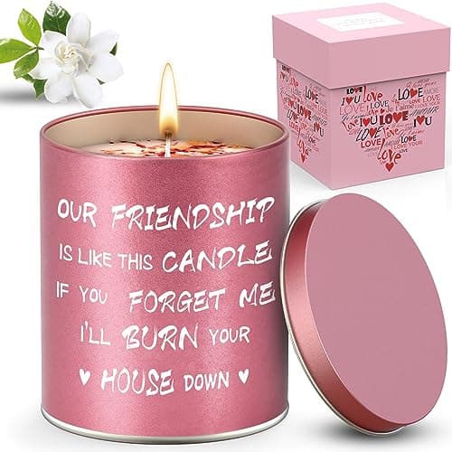 Best Friend Funny Gifts for Women,Christmas Candles Gifts for Women,9oz Soybean Wax Scented Candles,Friendship Present for Friends Her on Christmas Anniversary Birthday