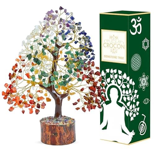 The Original 7 Chakra Crystal Tree Birthday Gifts for Women & men Crystal Tree of Life Sister birthday gifts Home Decor Healing Crystals Gifts for Mom Positive Energy New Home House Warming Gift Women