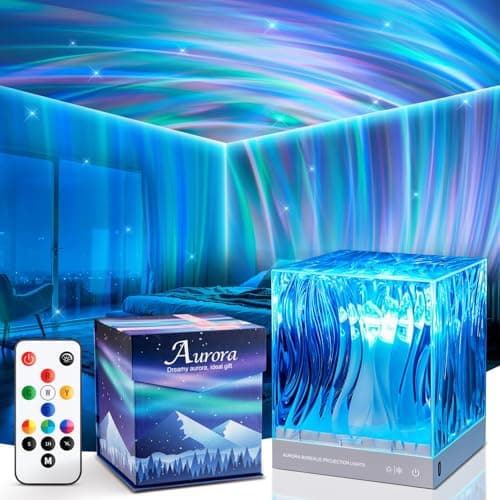 PIKOY Northern Lights Aurora Projector Light, 18 Colors Lighting Galaxy Projector Sensory Lights, Remote Timer Night Light Projector Lava Lamp, Led Lights for Bedroom Accessories Cool Stuff Gifts