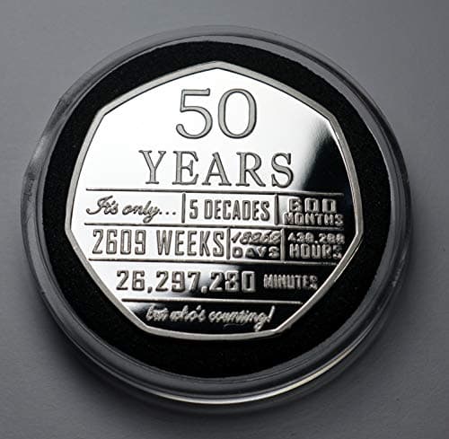 The Commemorative Coin Company 50th Birthday .999 Silver Commemorative in Capsule. Unique Gift/Present Party/Celebration Ideas 50 Fifty Years