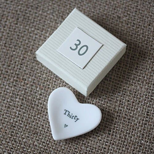 ukgiftstoreonline 30th Birthday Gift - Porcelain Heart Dish By East Of India