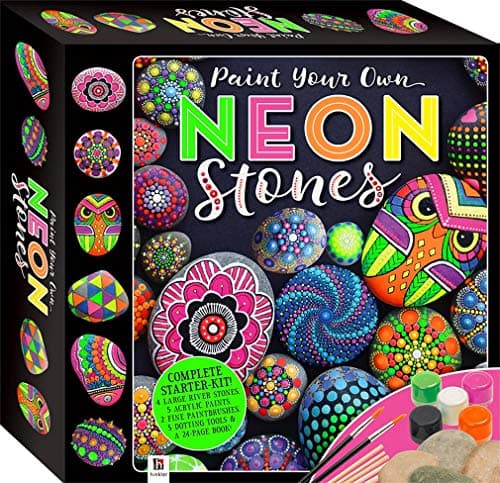 Hinkler Paint Your Own Neon Stones Rock Painting Kit |Creative Kids Arts and Crafts | Art Projects Kits for Adults | Painting Sets